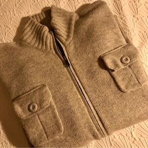 Garret Scott Gray Zippered Sweater Size Large
